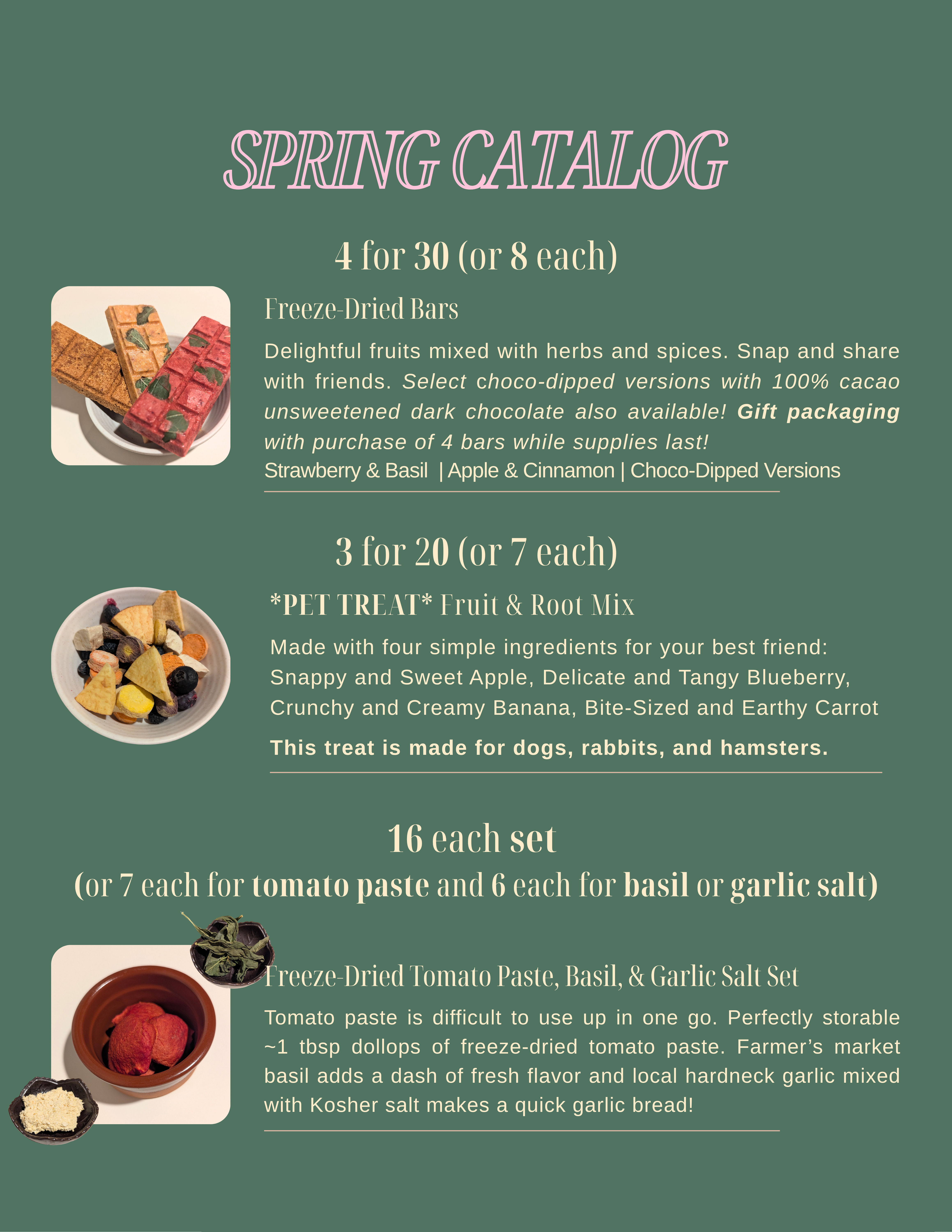 Spring product catalog